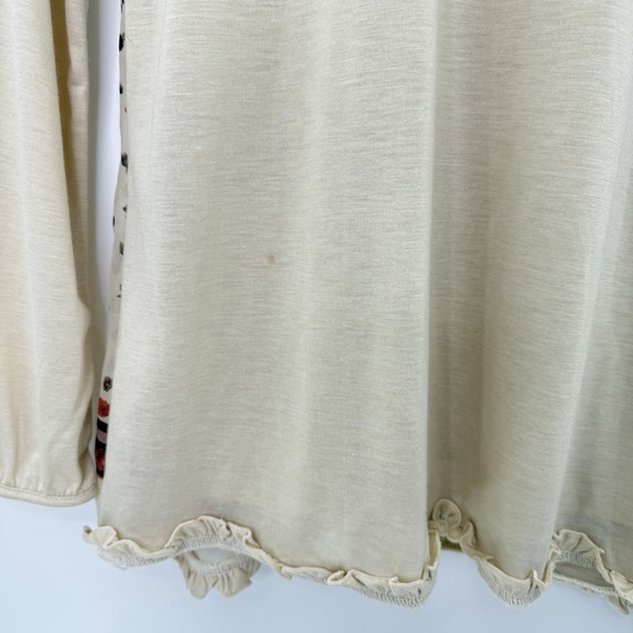 Axes Femme Floral Scalloped Collared Blouse Sz M Fairy Grunge Goth Mori Kei - Picture 10 of 12